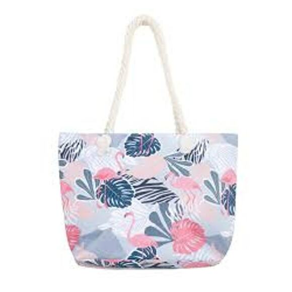 Styline Flamingo Tote Bag Rope Handles - Picture 2 of 2